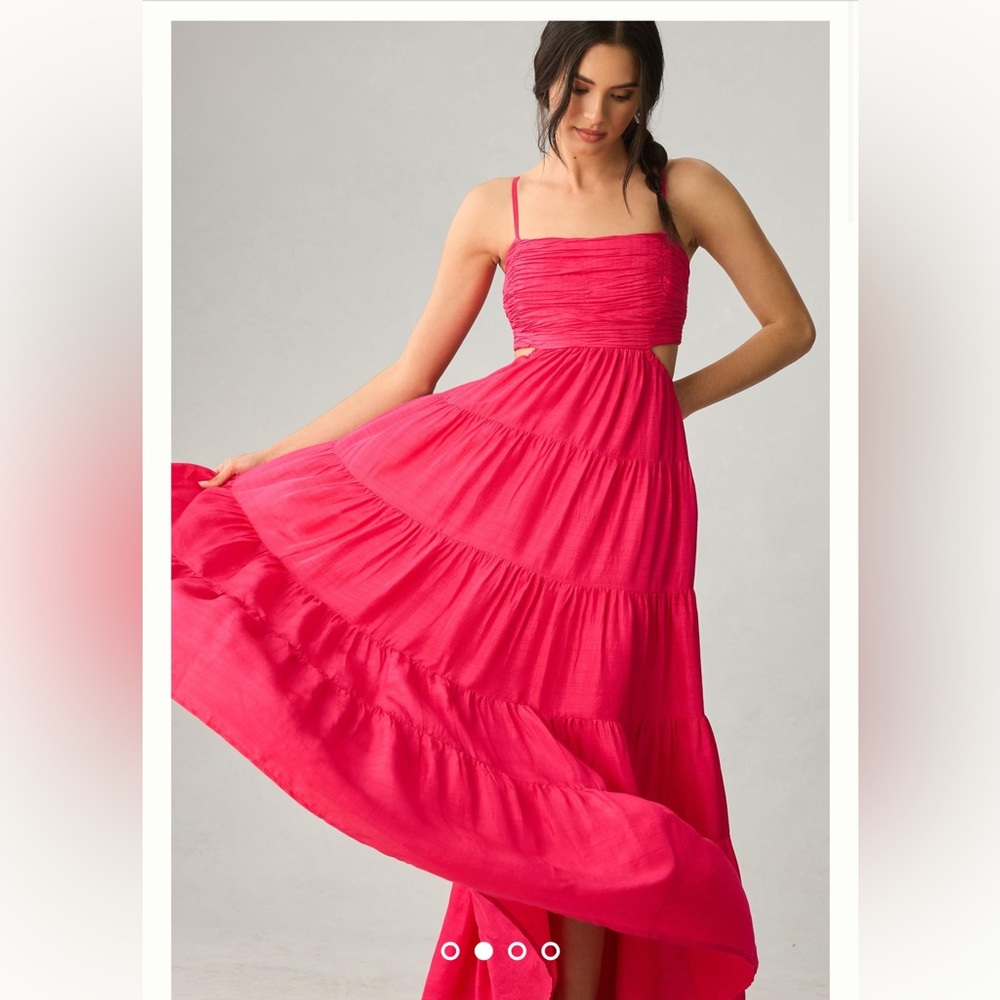 Anthropologie Let Me Be Cutout Tiered Dress Color:
MAGENTA